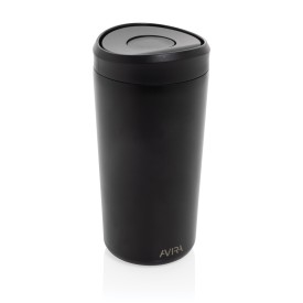 Avira Alix RCS recycled staal klik beker 400ML-Zwart