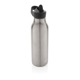 Avira Ara RCS recycled staal fliptop water fles 500ML-Zilver
