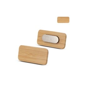 Naambadge - 2.5 x 5.5 cm - bamboe - magnetisch