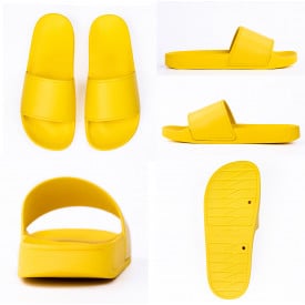 Badslipper met FC print-Geel