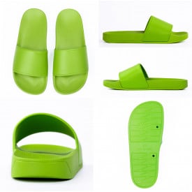 Badslipper met FC print-Groen