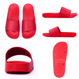 Badslipper met FC print-Rood