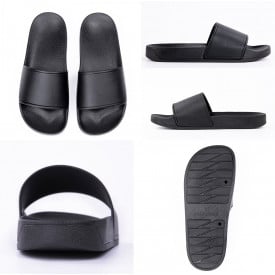 Badslipper met FC print-Zwart