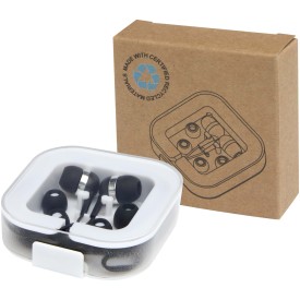 Baekdu bedrade Type-C headset met opbergdoos van gerecycled plastic-Zwart