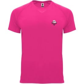 Bahrain sportshirt met korte mouwen voor kinderen-Pink fluor