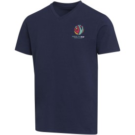 Balfour 200 g/m² unisex OCS organisch T-shirt met korte mouwen en V-hals-Marineblauw