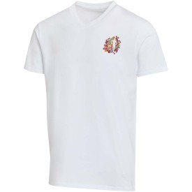 Balfour 200 g/m² unisex OCS organisch T-shirt met korte mouwen en V-hals-Wit