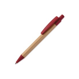 Ball pen bamboe met tarwestro-Donker rood