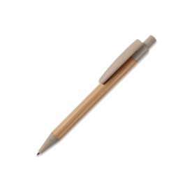 Ball pen bamboe met tarwestro-Grijs