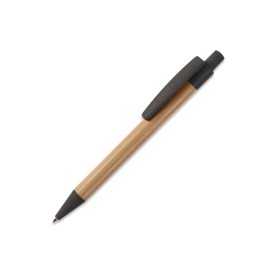 Ball pen bamboe met tarwestro-Zwart