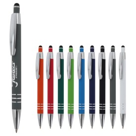 Athene stylus balpen - metaal - blauwe inkt - soft touch afwerking