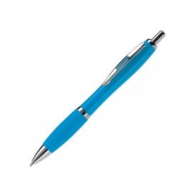 Hawaï balpen - blauwe inkt - metalen clip, drukknop en onderstuk - hardcolour