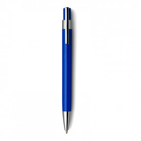 Balpen met metalen clip kunststof-Blauw-Zonder opdruk