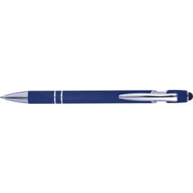 Balpen met rubberen toplaag en stylus-Blauw