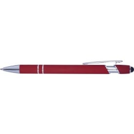 Primo stylus balpen - metaal - blauwe inkt - rubberen toplaag - kunststof clip en tip