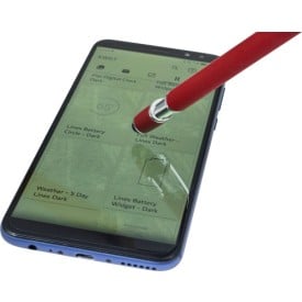 Primo stylus balpen - metaal - blauwe inkt - rubberen toplaag - kunststof clip en tip