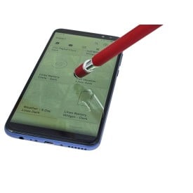 Primo stylus balpen - metaal - blauwe inkt - rubberen toplaag - kunststof clip en tip