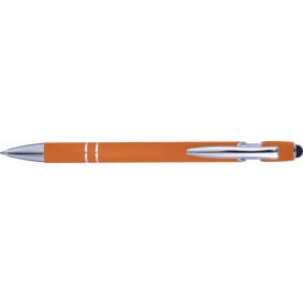 Balpen met rubberen toplaag en stylus-Oranje