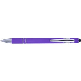 Balpen met rubberen toplaag en stylus-Paars