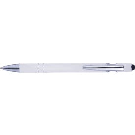Balpen met rubberen toplaag en stylus-Wit