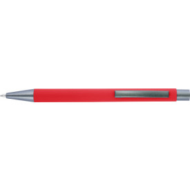 Balpen met rubberen toplaag-Rood