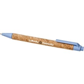 Montado balpen - kunststof - blauwe inkt - huls van kurk en tarwestro