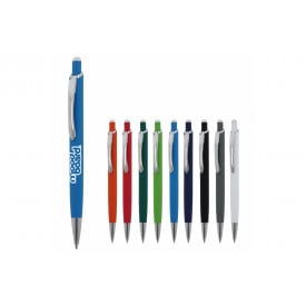 Monaco balpen - metaal - blauwe inkt - soft touch afwerking