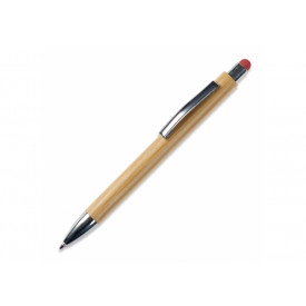 Balpen New York bamboe met stylus-Rood