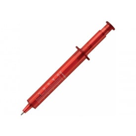 Injectiespuit pen - kunststof - zwarte, blauwe inkt