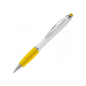 Hawaï stylus balpen - kunststof - blauwe inkt - gekleurde stylus - draaimechanisme - frosty grip - hard colour