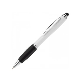 Hawaï stylus balpen - kunststof - blauwe inkt - gekleurde stylus - draaimechanisme - frosty grip - hard colour