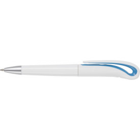 Balpen wit met gekleurd accent-Lichtblauw
