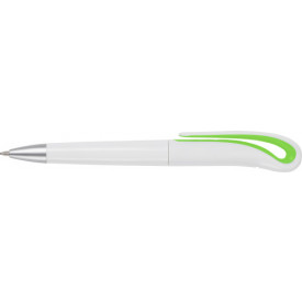 Balpen wit met gekleurd accent-Lichtgroen