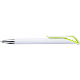 Balpen wit met gekleurd accent-Lichtgroen