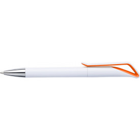 Balpen wit met gekleurd accent-Oranje