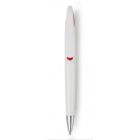 Balpen wit met gekleurd accent-Rood-Zonder opdruk