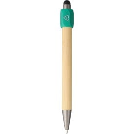 Fenn stylusbalpen - bamboe - blauwe inkt - drukknop - spinnerfunctie