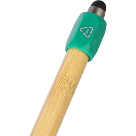 Fenn stylusbalpen - bamboe - blauwe inkt - drukknop - spinnerfunctie