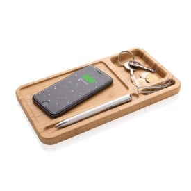 Desk organizer oplader - 5W - bamboe - draadloos