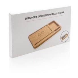 Desk organizer oplader - 5W - bamboe - draadloos