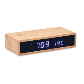 Bamboo wireless charger clock-Hout
