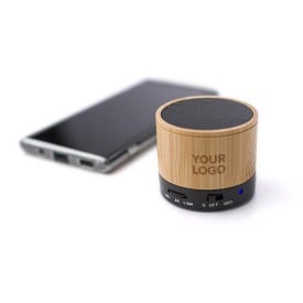 Bamboe draadloze speaker rond