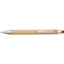 Bamboe en kunststof balpen-Rood