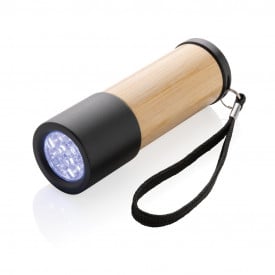 Zaklamp - bamboe/gerecycled plastic - 30 lumens - 20M bereik - 24 uur levensduur