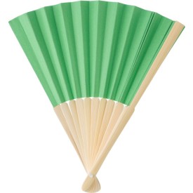 Elio handwaaier - bamboe met papieren stof - 36 x 21 cm