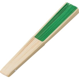 Elio handwaaier - bamboe met papieren stof - 36 x 21 cm