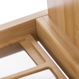 Zea kaasplank 20,3 x 19 cm - bamboe - met kaasmessen - 5-delig - in doos