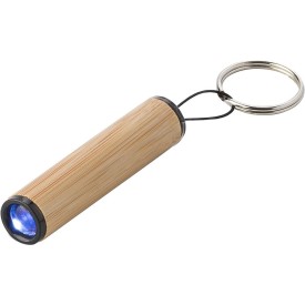 Bamboe mini-zaklamp met sleutelhanger Ilse-Bruin