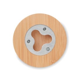 Dakai onderzetter - diameter 7.8cm - bamboe - met flesopener