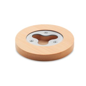 Dakai onderzetter - diameter 7.8cm - bamboe - met flesopener